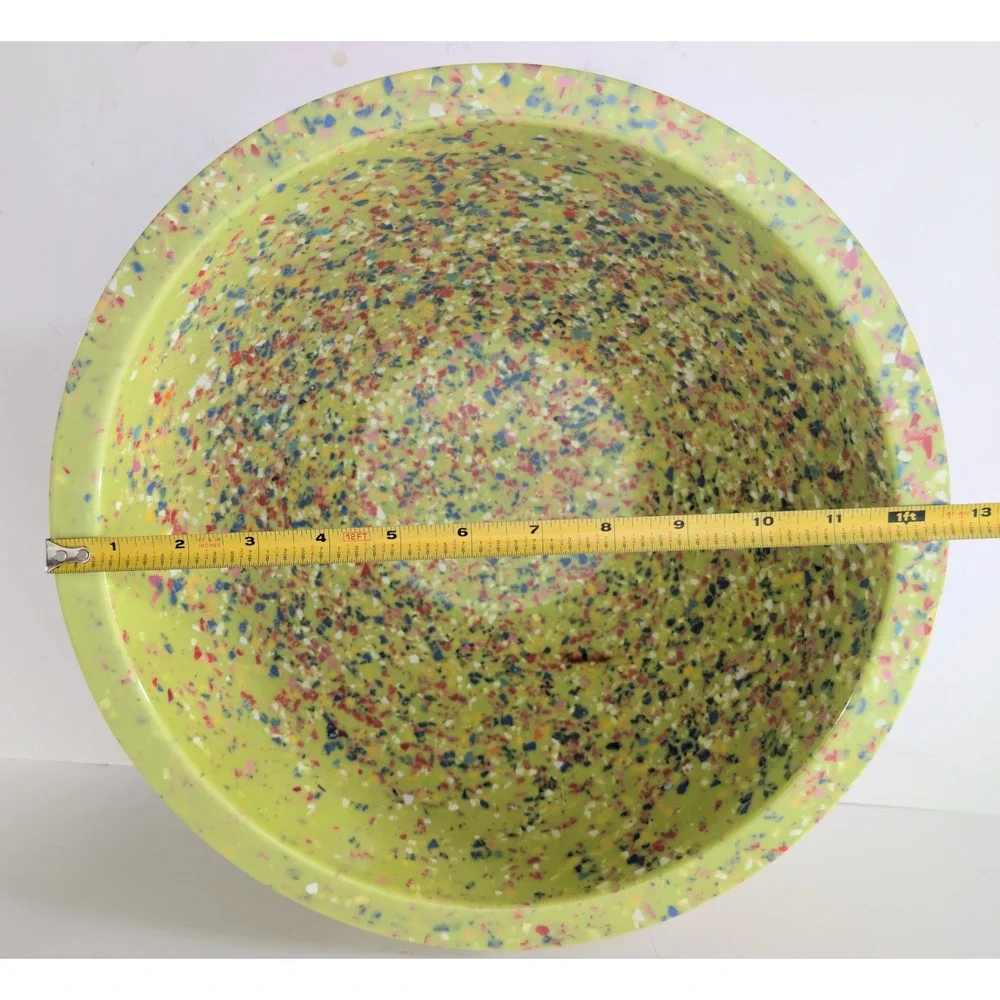 Zak Designs MCM Lime Green Melamine Speckled Confetti Large Mixing Bowl 7